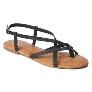 Gap Womens Rubber Sole Stacked Heel Strappy Sandals